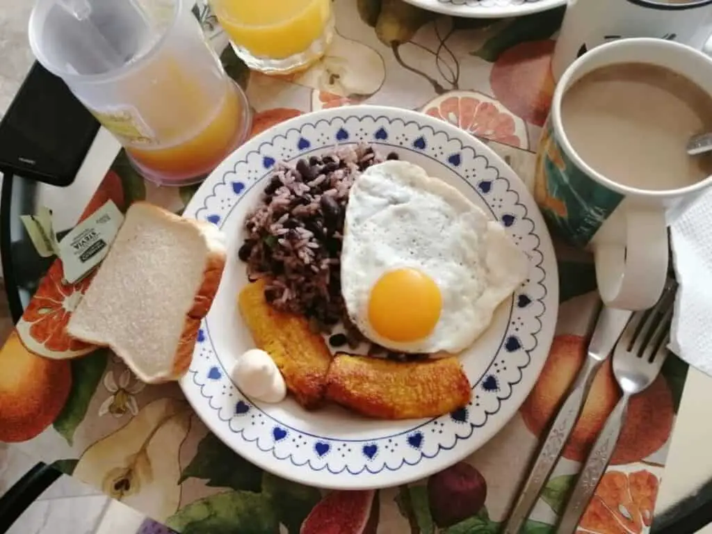 Traditional Breakfast with Gallo Pinto is considered one of the best foods. 